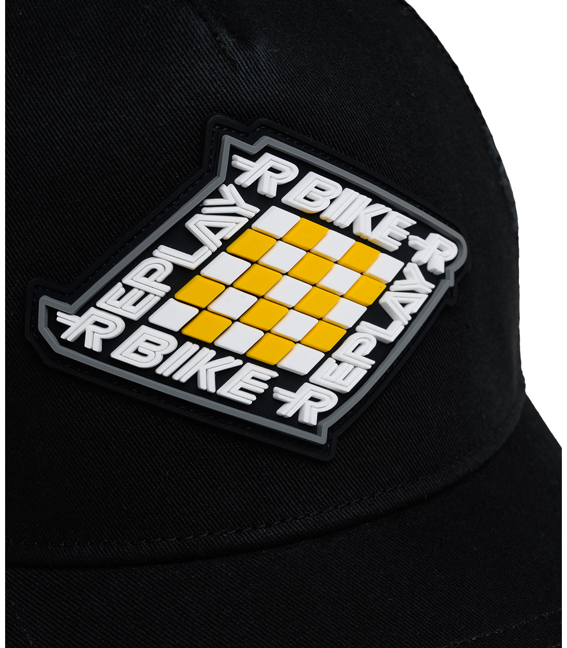 ウオッシュドコットンツイル＆メッシュキャップチェッカーフラッグ 詳細画像 ブラック 5